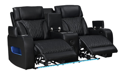 DUBAI 3PC Black Power Reclining Set - DUBAI BLACK