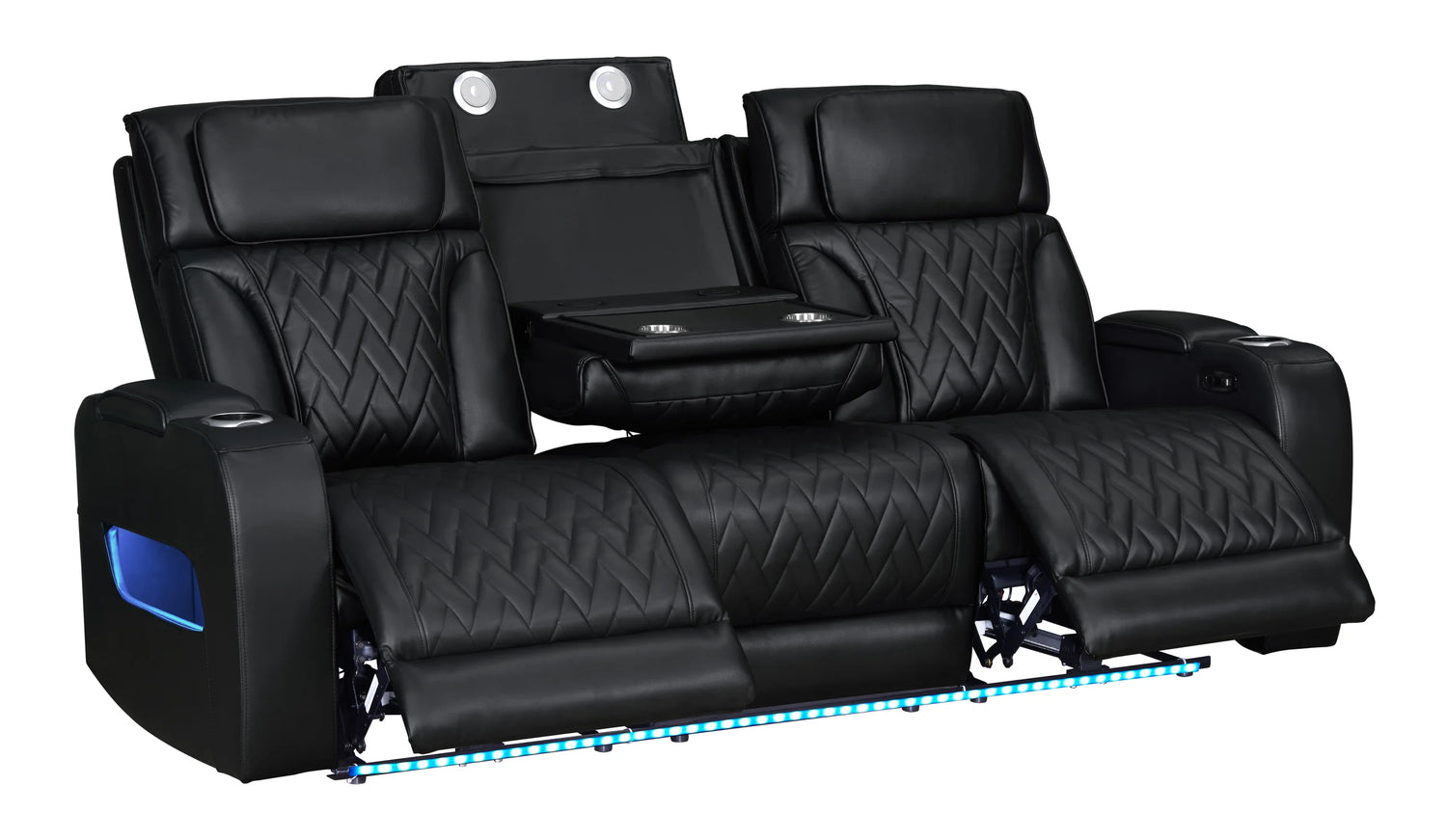 DUBAI 3PC Black Power Reclining Set - DUBAI BLACK