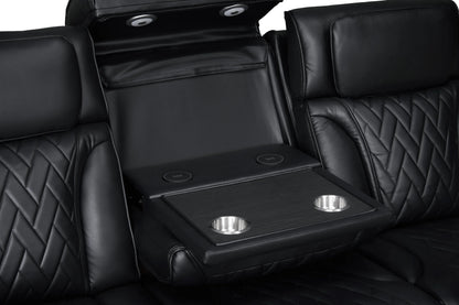 DUBAI 3PC Black Power Reclining Set - DUBAI BLACK