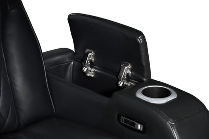DUBAI 3PC Black Power Reclining Set - DUBAI BLACK