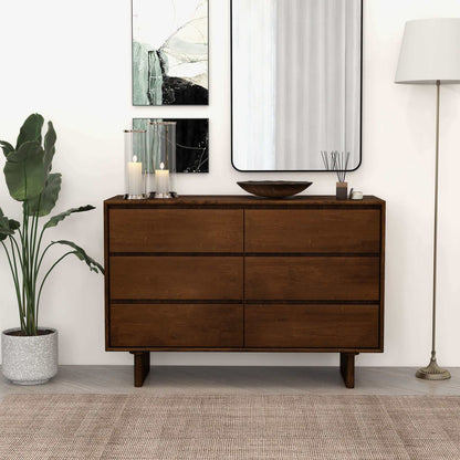 Dubrovnik Mid Century Modern Walnut Dresser With 6 Drawers - DRS00700201