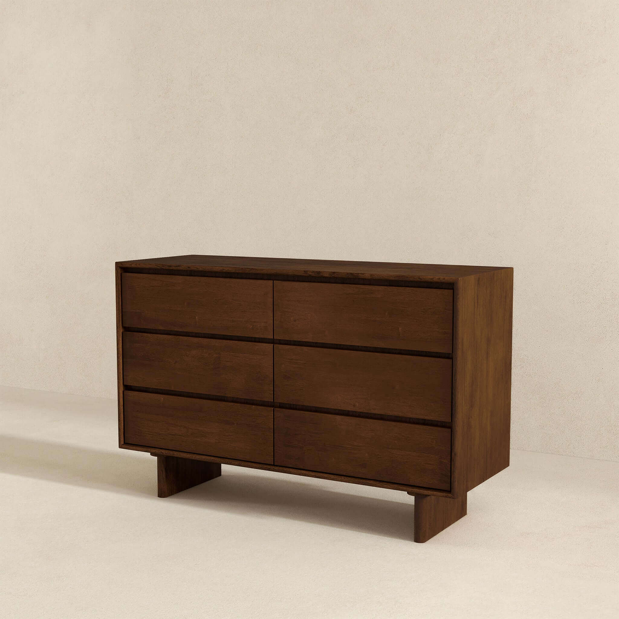 Dubrovnik Mid Century Modern Walnut Dresser With 6 Drawers - DRS00700201