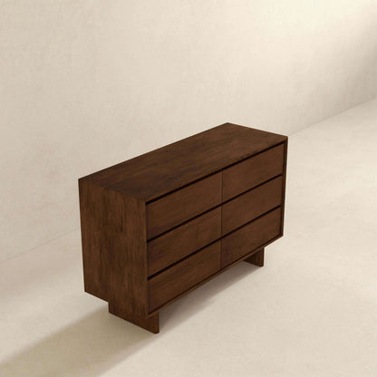 Dubrovnik Mid Century Modern Walnut Dresser With 6 Drawers - DRS00700201