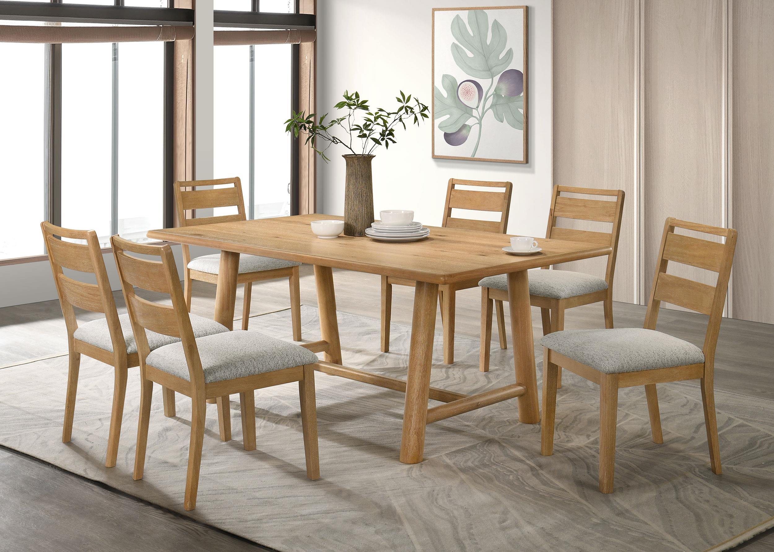 Duncan 7-piece Rectangular Wood Dining Table Set Washed Oak - 193651-S7