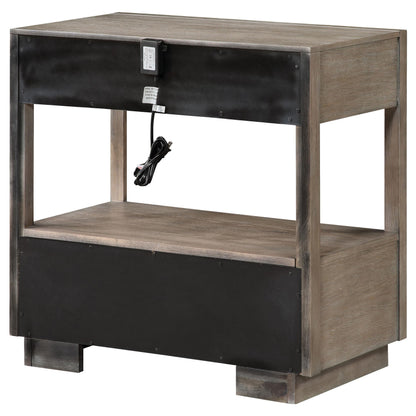 Durango 2-drawer Nightstand Bedside Table Washed Oak - 223272
