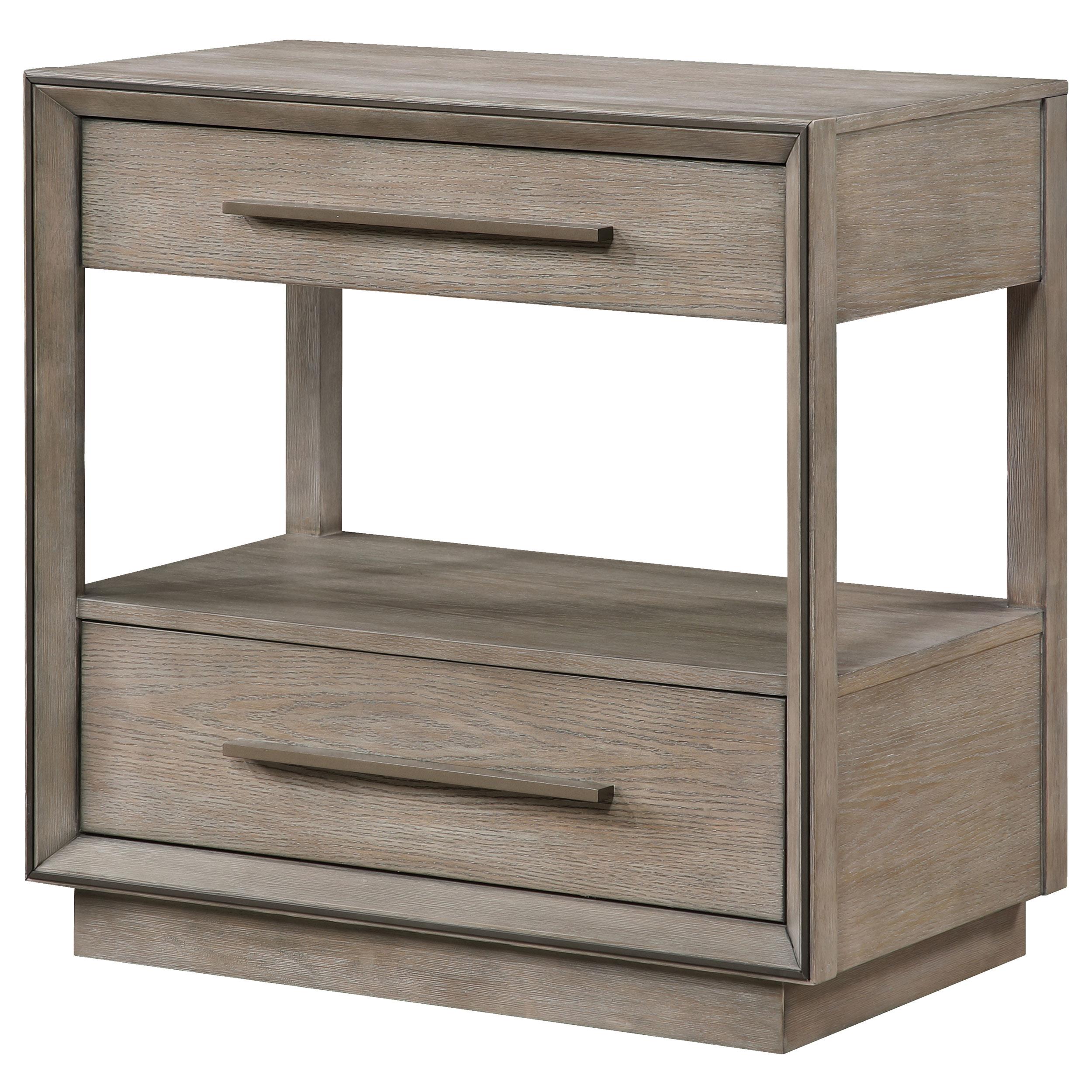Durango 2-drawer Nightstand Bedside Table Washed Oak - 223272