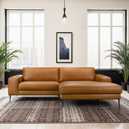 Easley Mid Century Modern Vegan Leather Wide-Arm Sofa - SEC00403702