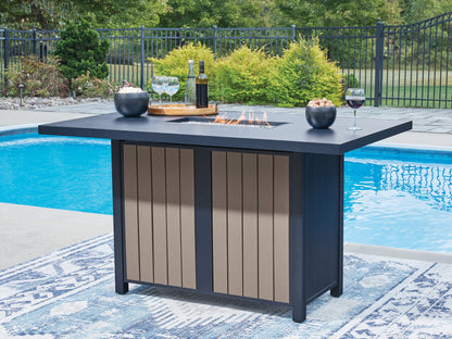 East Beach Blue Outdoor Bar Table with Fire Pit - PCP587-665