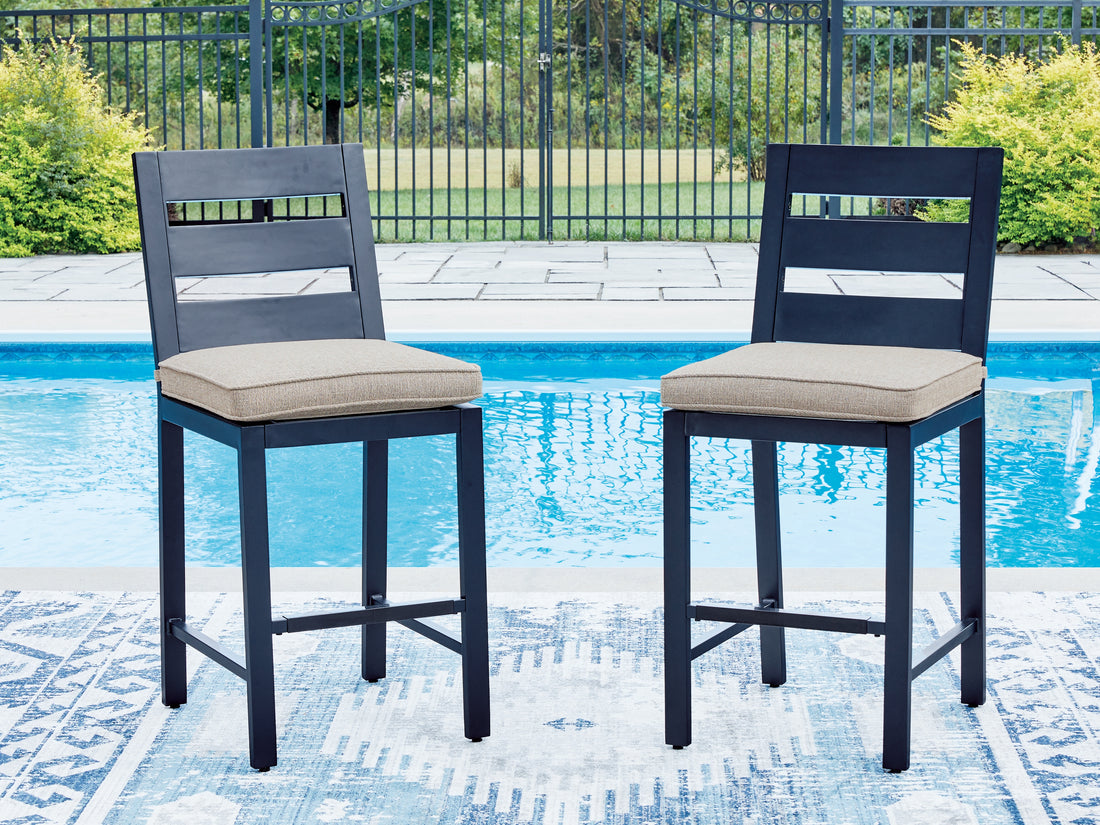 East Beach Blue Outdoor Counter Height Bar Stool (Set of 2) - PCP587-124
