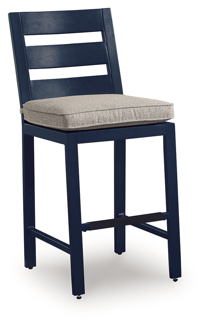 East Beach Blue Outdoor Counter Height Bar Stool (Set of 2) - PCP587-124