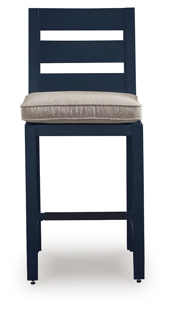 East Beach Blue Outdoor Counter Height Bar Stool (Set of 2) - PCP587-124