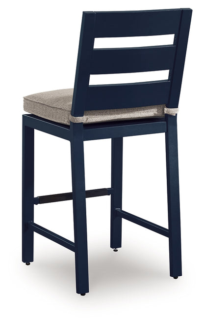 East Beach Blue Outdoor Counter Height Bar Stool (Set of 2) - PCP587-124