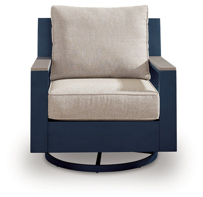 East Beach Blue Outdoor Swivel Glider Chair with Cushion - PCP587-821