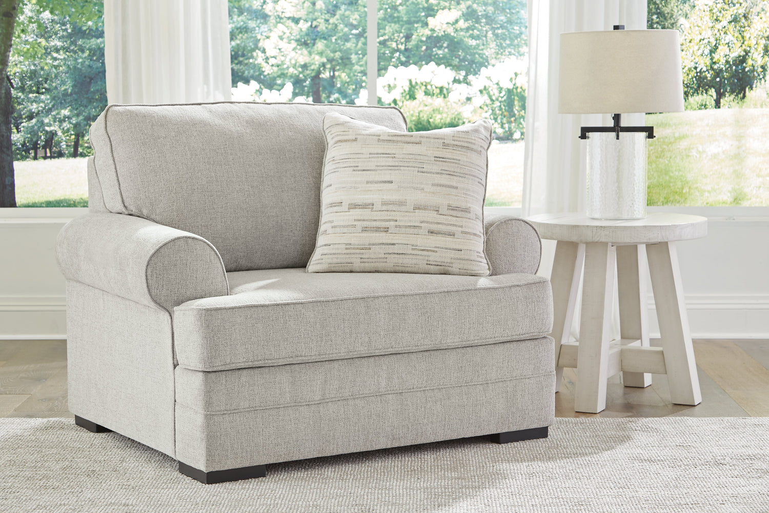 Eastonbridge Sofa Chaise, Chair, and Ottoman in Shadow - PKG018533
