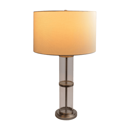 Echo Brushed Nickel Table Lamp with On/Off Switch Clear Glass Body  Metal Base - TBL03700301