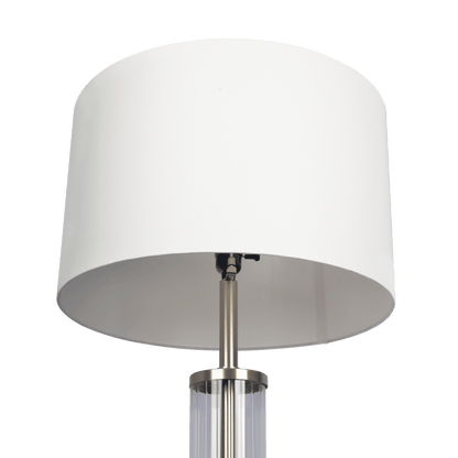 Echo Brushed Nickel Table Lamp with On/Off Switch Clear Glass Body  Metal Base - TBL03700301