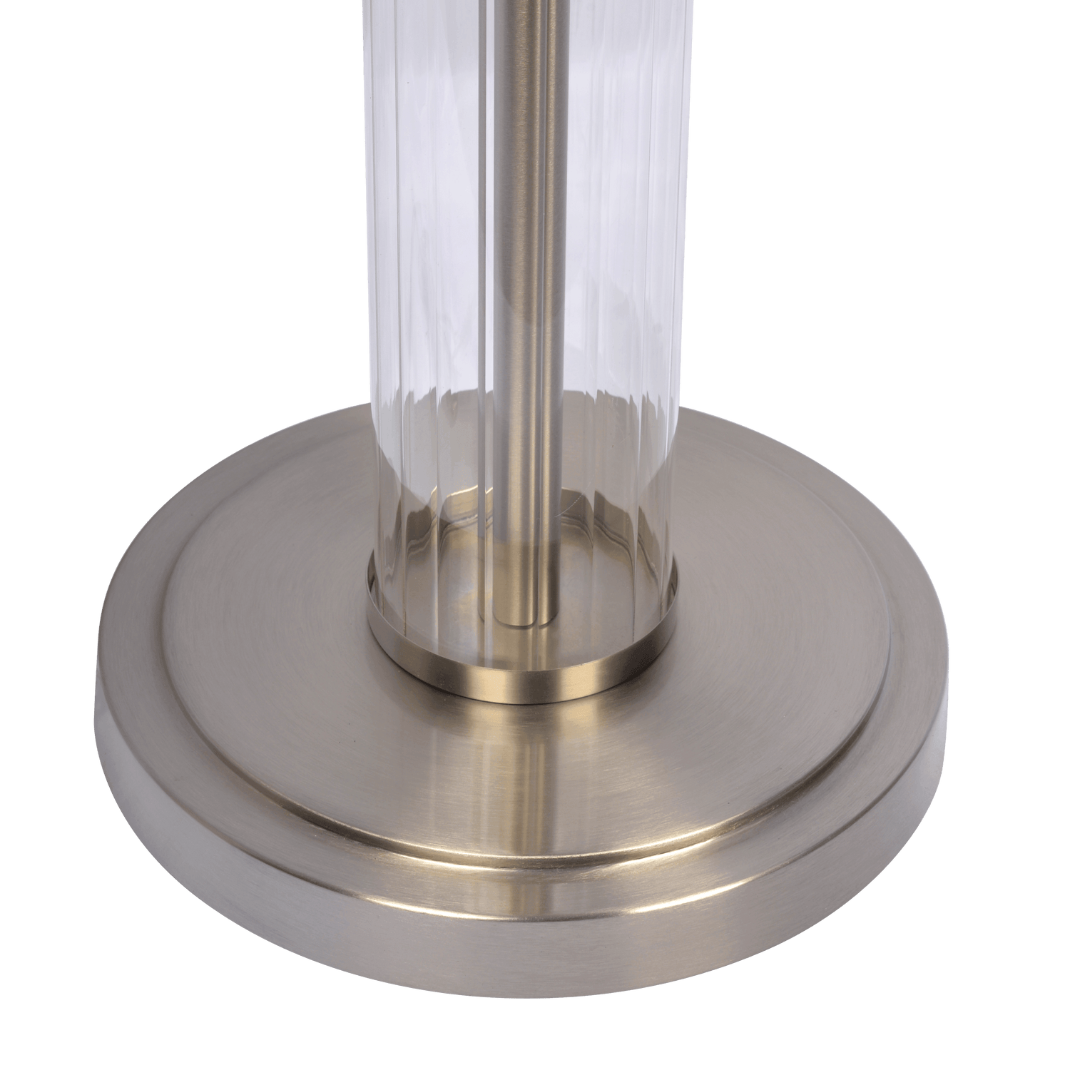 Echo Brushed Nickel Table Lamp with On/Off Switch Clear Glass Body  Metal Base - TBL03700301