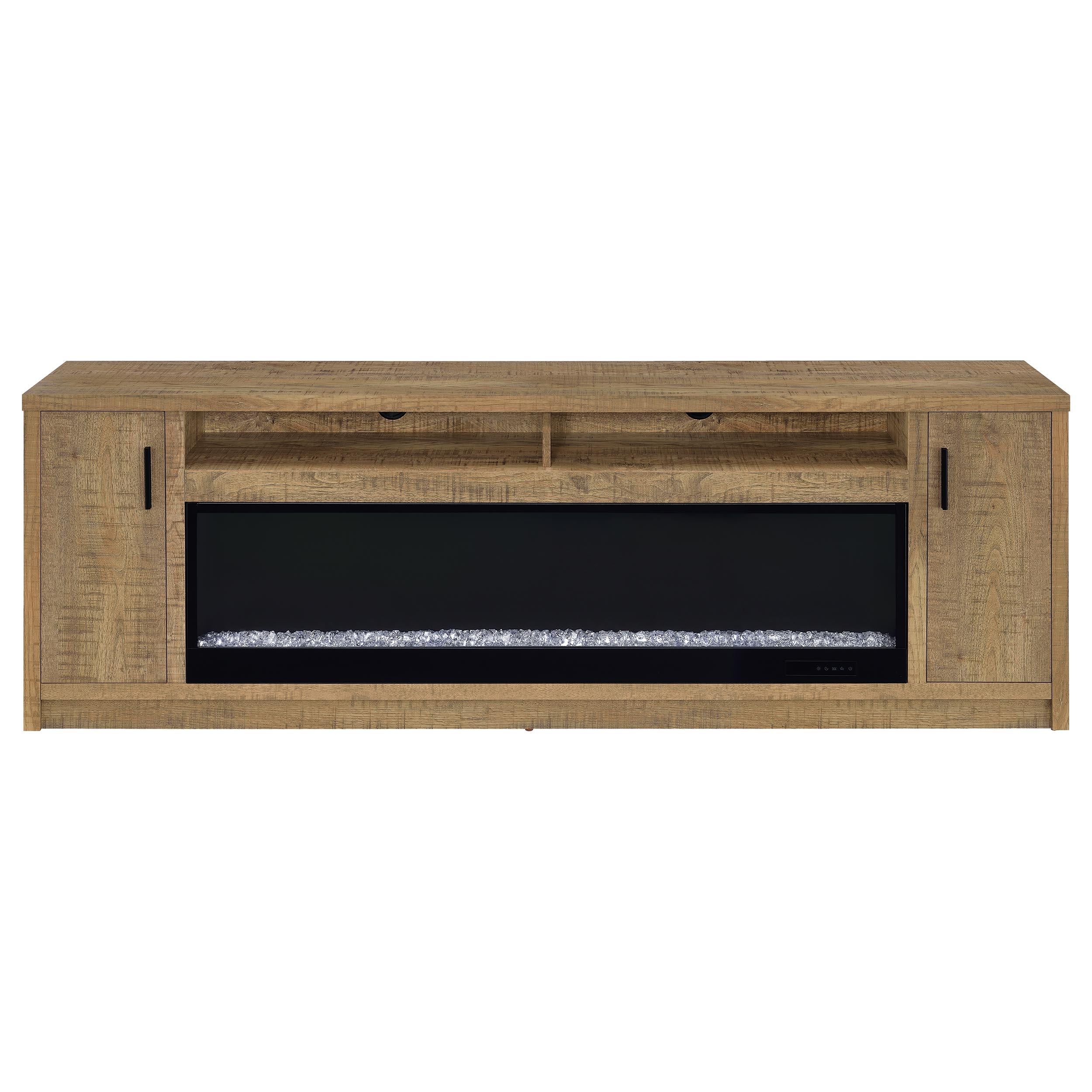 Eddy 79-inch 2-door TV Stand Fireplace Media Console Mango - 722843