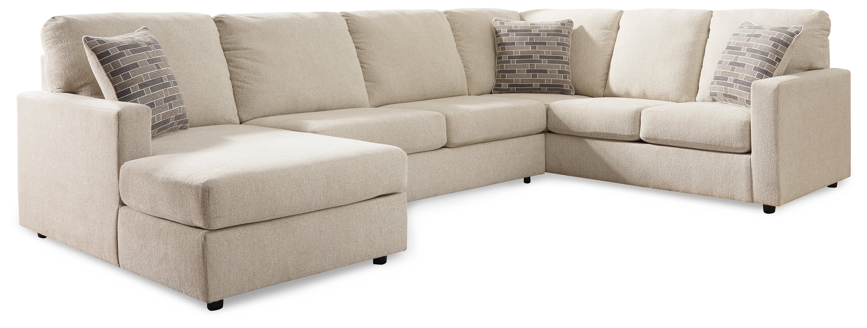 Edenfield 3-Piece Sectional with Ottoman in Linen from Ashley - Luna Furniture