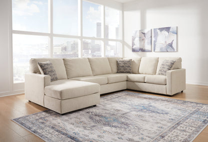 Edenfield 3-Piece Sectional with Ottoman in Linen from Ashley - Luna Furniture