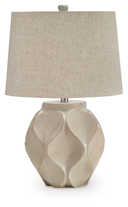 Edselham Distressed Cream Table Lamp - L235974