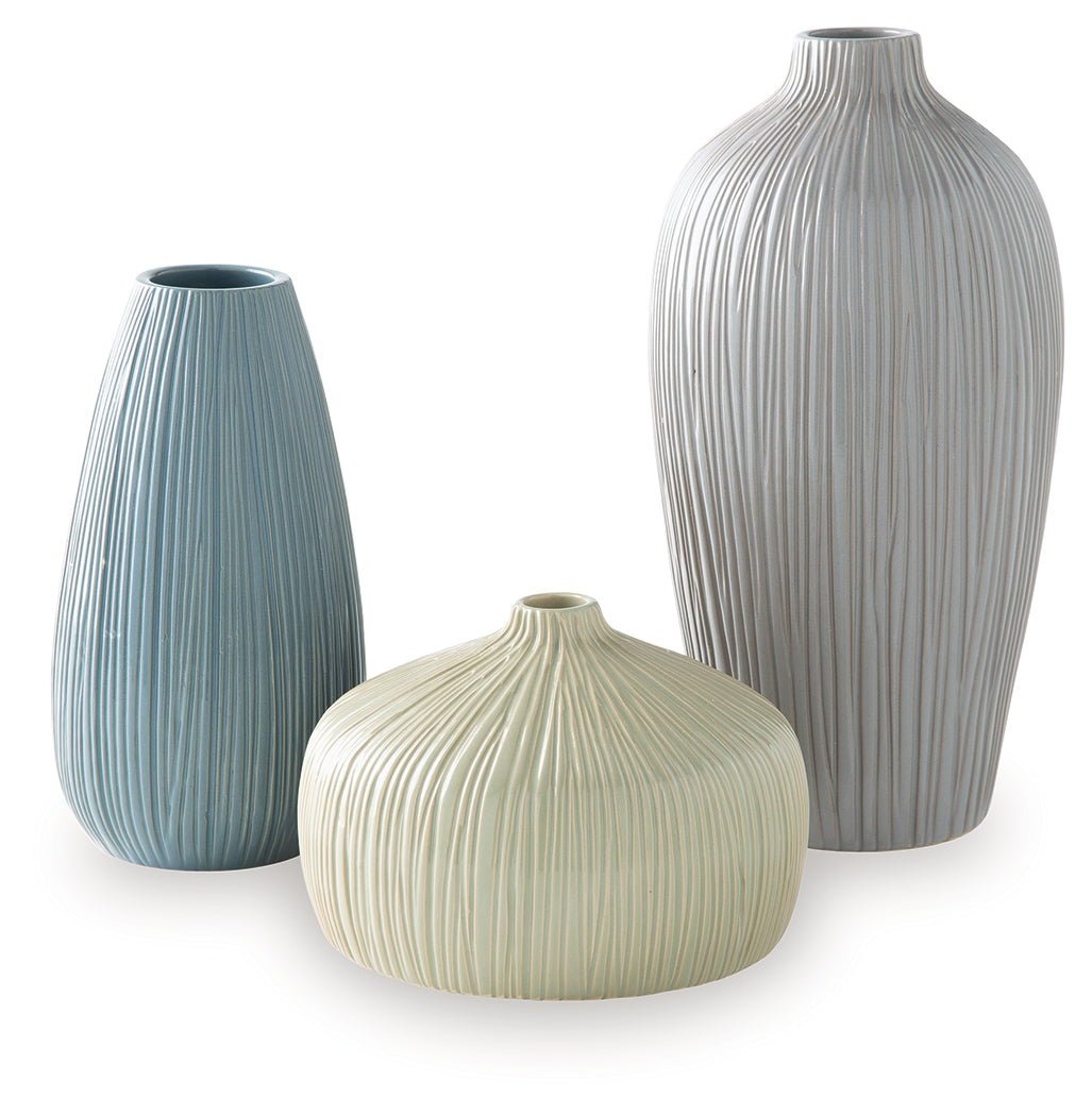 Eiderman Gray/Blue/Green Vase (Set of 3) - A2000913