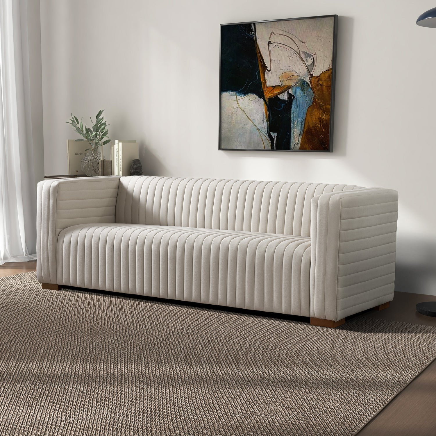Elara Sofa - Cream Velvet - SOF02107201