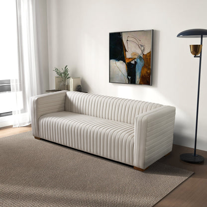 Elara Sofa - Cream Velvet - SOF02107201