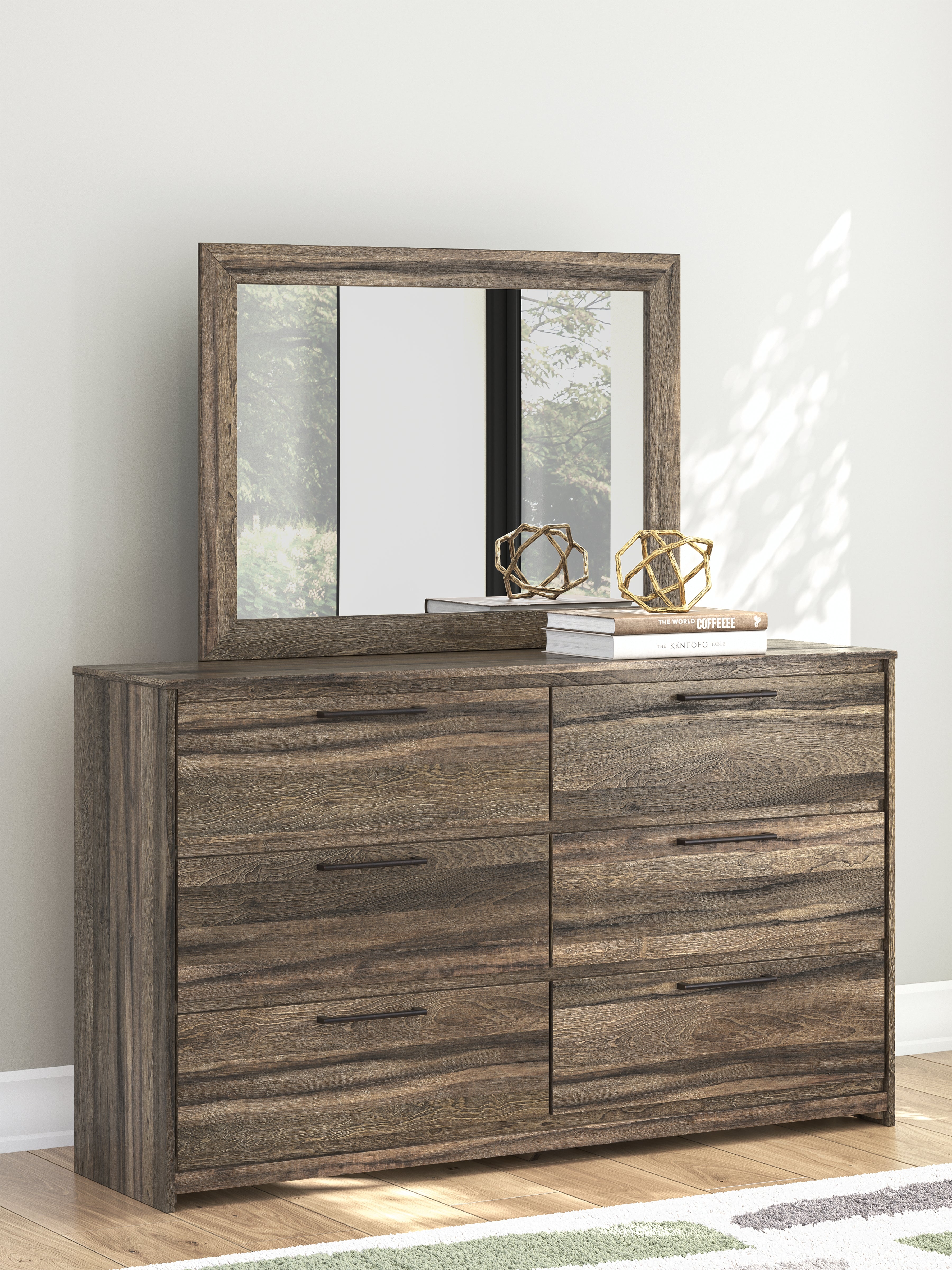 Elbrim Queen Panel Storage Bed, Dresser and Mirror - PCB2005B20