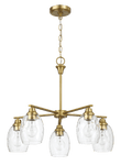 Elegance Five Lights Linear Arms with Golden Brass Finish Chain Chandelier 24