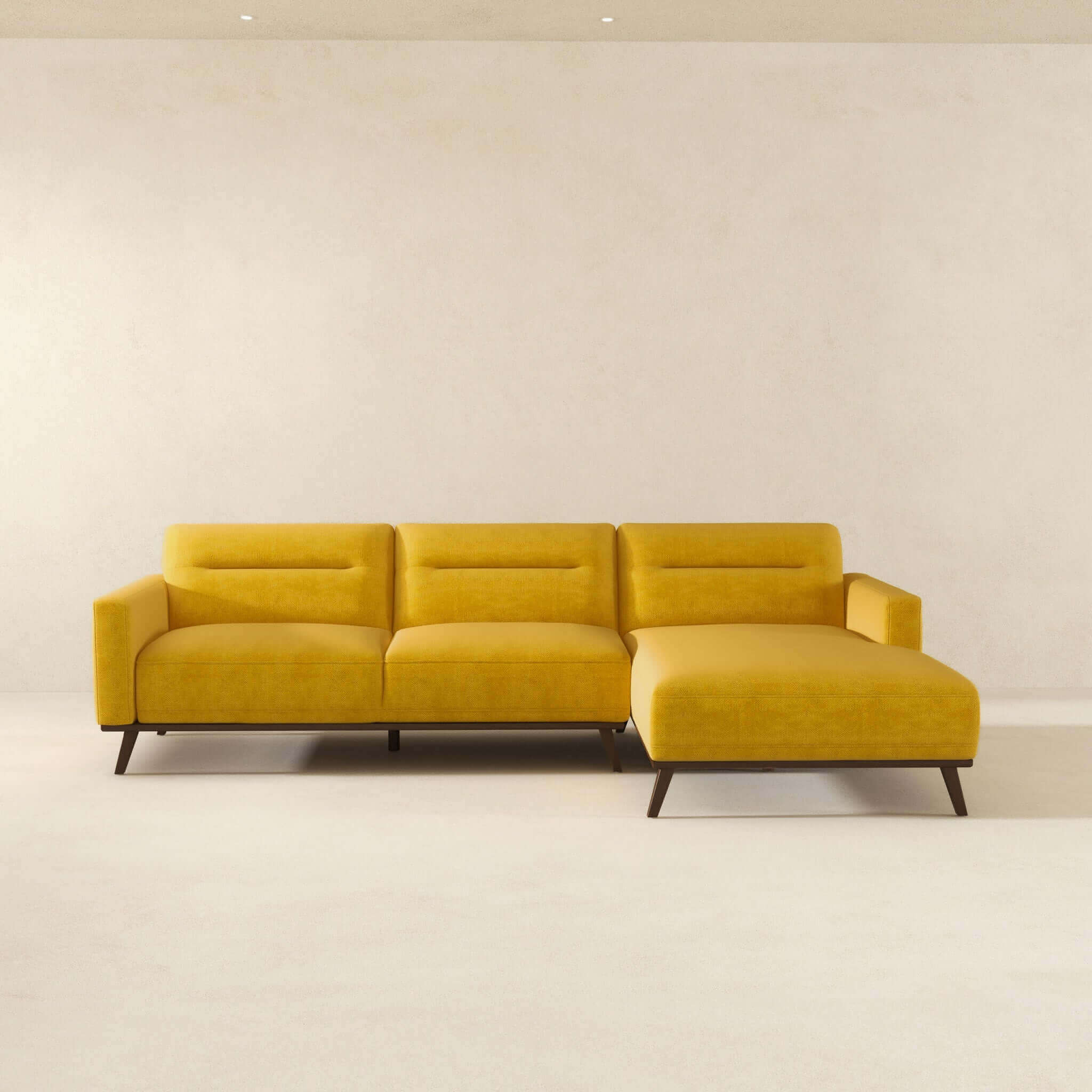 Ella L-Shaped Dark Yellow Linen Left Sectional Couch - SEC03100201