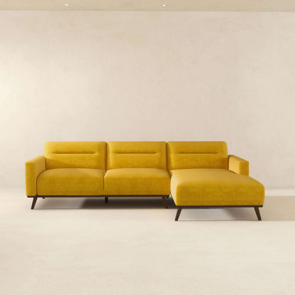 Ella L-Shaped Dark Yellow Linen Left Sectional Couch - SEC03100201