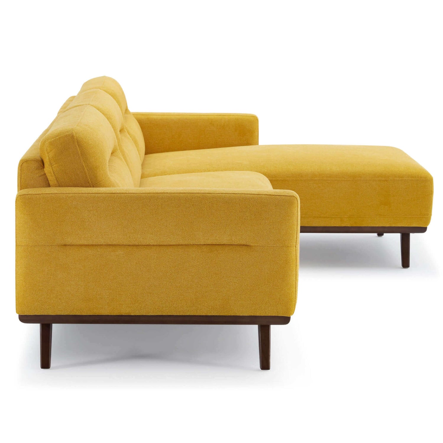 Ella L-Shaped Dark Yellow Linen Left Sectional Couch - SEC03100201