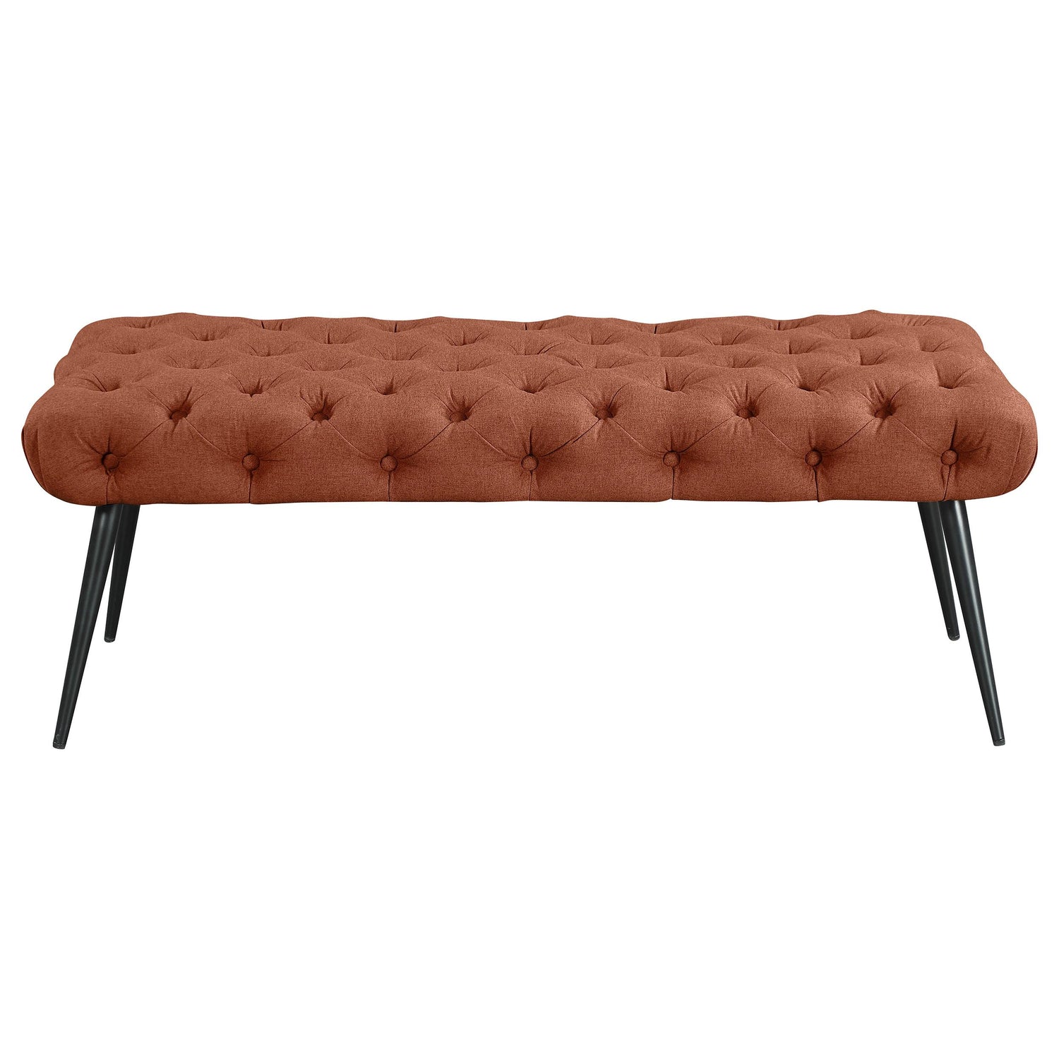 Ella Upholstered Tufted Bench Stainless Steel Legs Rust - 910335