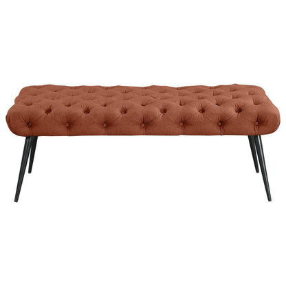 Ella Upholstered Tufted Bench Stainless Steel Legs Rust - 910335
