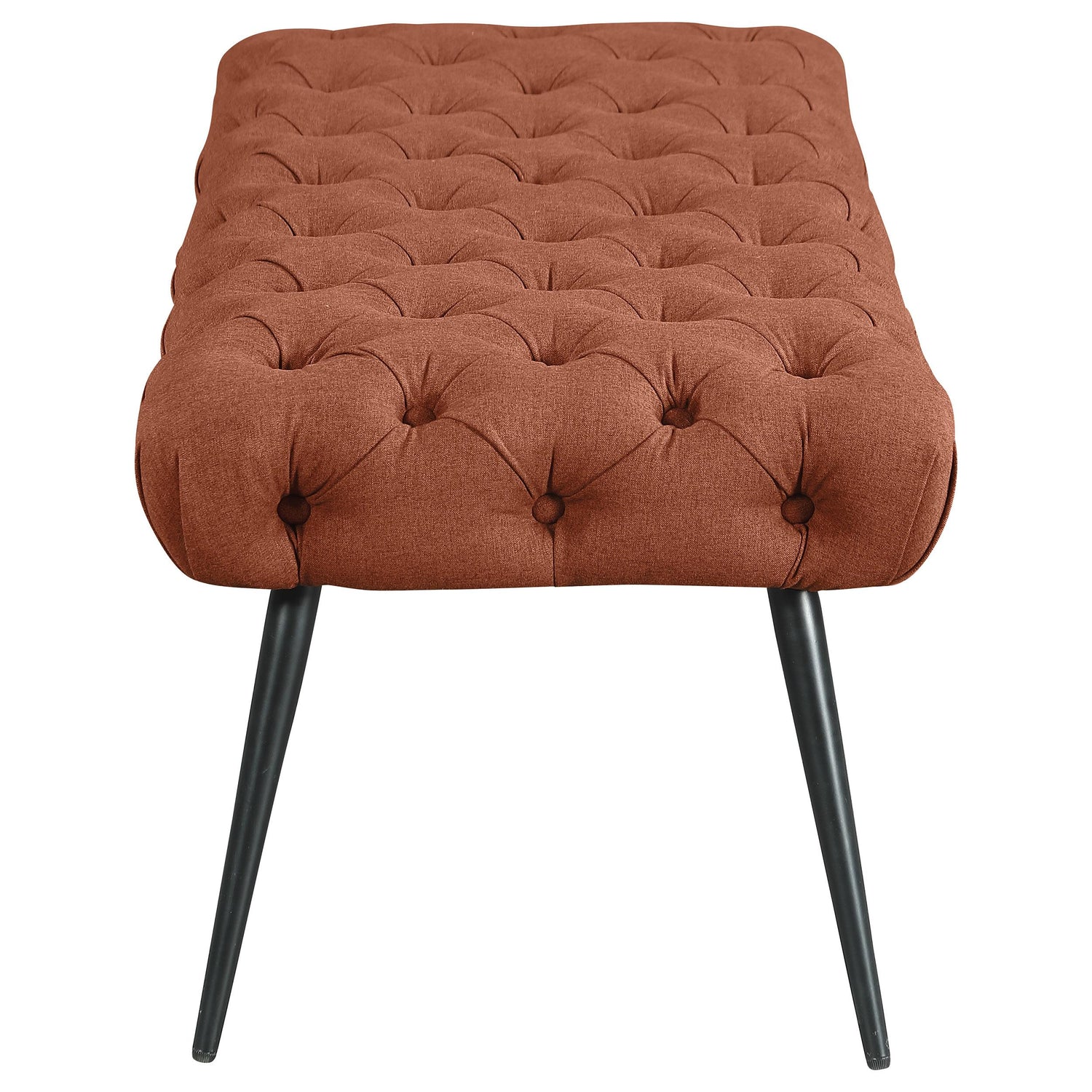 Ella Upholstered Tufted Bench Stainless Steel Legs Rust - 910335