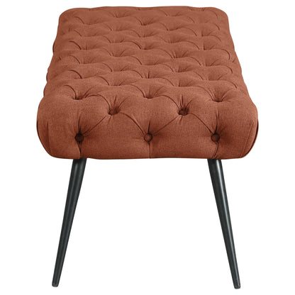 Ella Upholstered Tufted Bench Stainless Steel Legs Rust - 910335