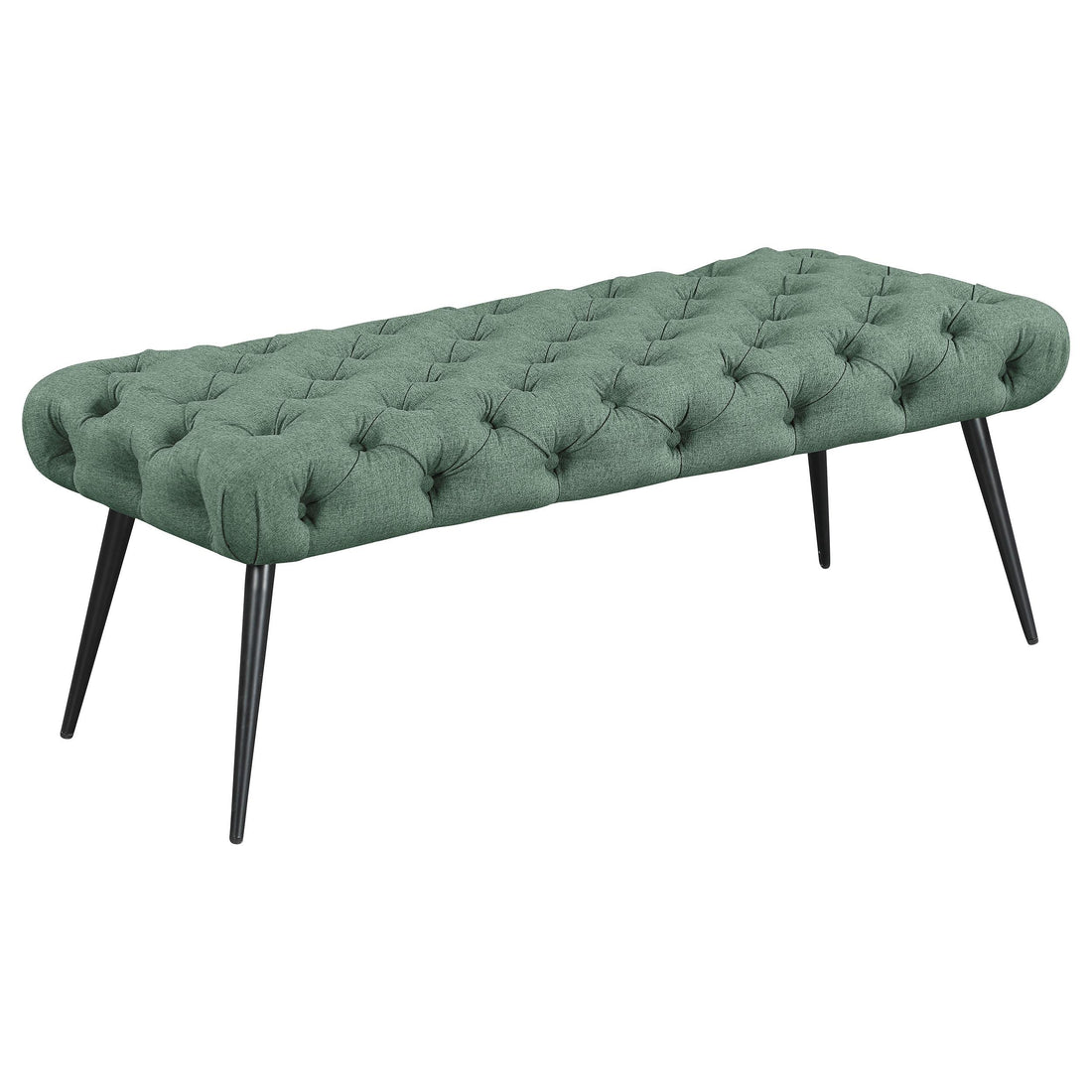 Ella Upholstered Tufted Bench Stainless Steel Legs Teal - 910336