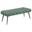 Ella Upholstered Tufted Bench Stainless Steel Legs Teal - 910336
