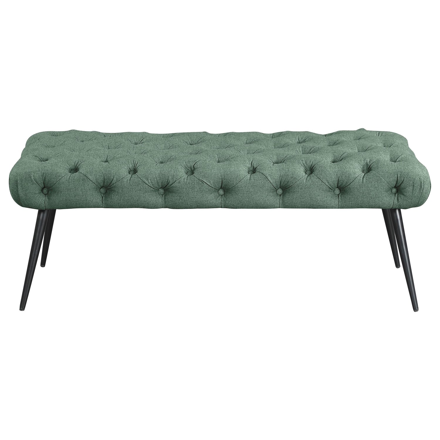 Ella Upholstered Tufted Bench Stainless Steel Legs Teal - 910336