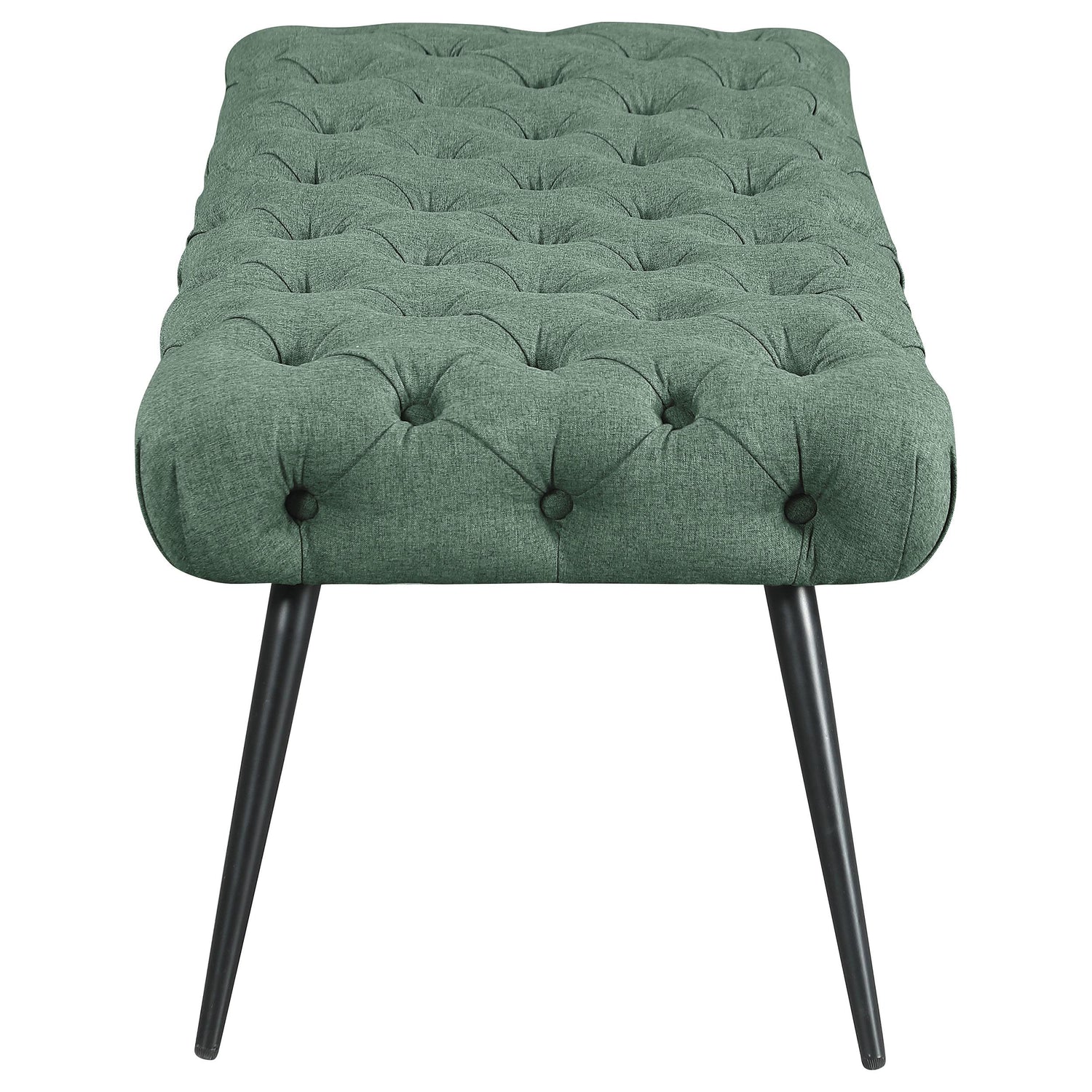 Ella Upholstered Tufted Bench Stainless Steel Legs Teal - 910336