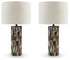 Ellford 2-Piece Table Lamp Set in Black/Brown/Cream - PKG015580