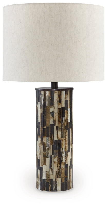 Ellford 2-Piece Table Lamp Set in Black/Brown/Cream - PKG015580