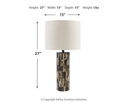 Ellford 2-Piece Table Lamp Set in Black/Brown/Cream - PKG015580
