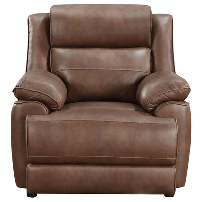 Ellington Dark Brown 3-Piece Upholstered Padded Arm Sofa Set from Coaster - Luna Furniture