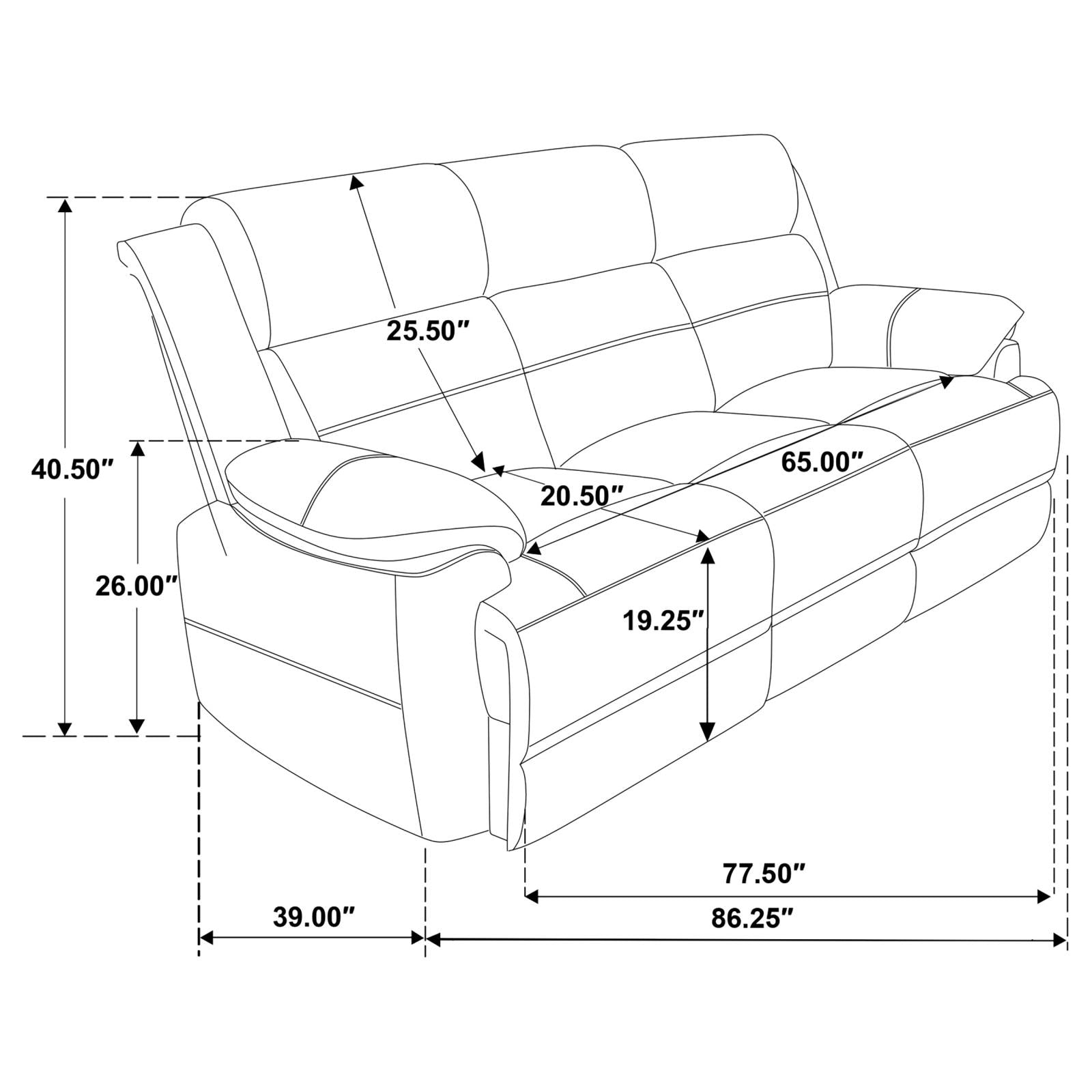 Ellington Dark Brown 3-Piece Upholstered Padded Arm Sofa Set from Coaster - Luna Furniture