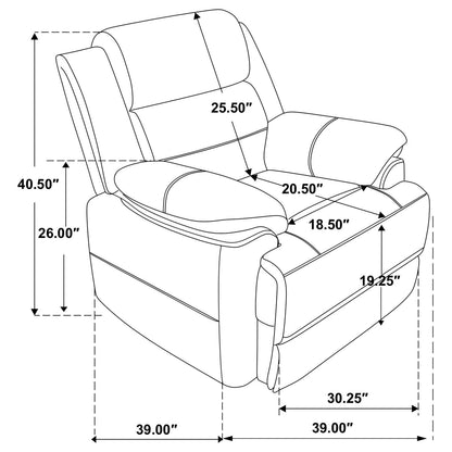 Ellington Dark Brown 3-Piece Upholstered Padded Arm Sofa Set from Coaster - Luna Furniture