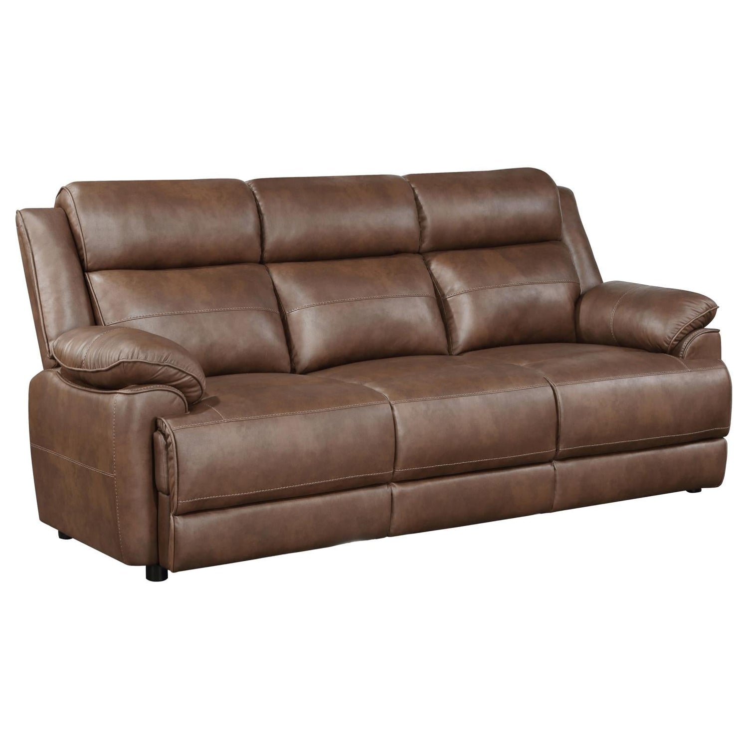 Ellington Dark Brown 3-Piece Upholstered Padded Arm Sofa Set from Coaster - Luna Furniture