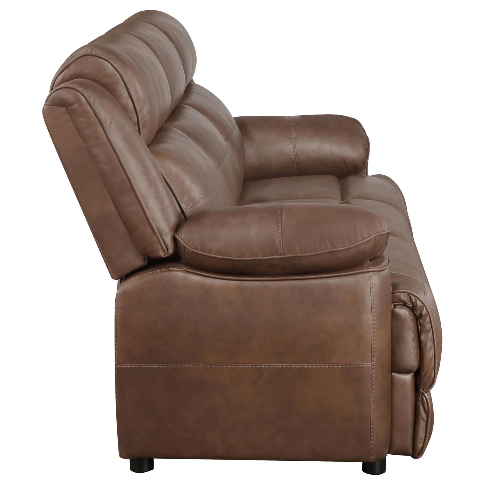 Ellington Dark Brown 3-Piece Upholstered Padded Arm Sofa Set from Coaster - Luna Furniture