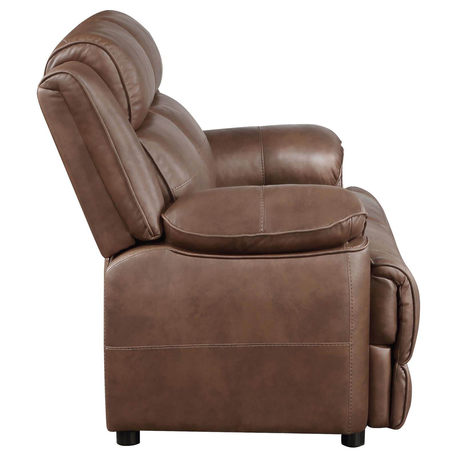 Ellington Dark Brown 3-Piece Upholstered Padded Arm Sofa Set from Coaster - Luna Furniture